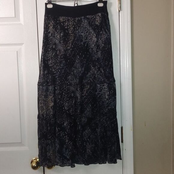 Nic+Zoe multicolor tan black blue skirt Sz S NWT - Picture 1 of 8